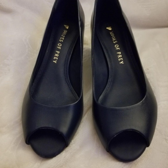 Shoes of Prey - Women's Navy Blue Wedges - Size 5 - Picture 3 of 7